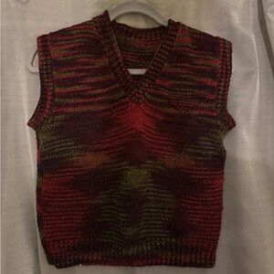 Multicolor V-Neck Sweater Vest